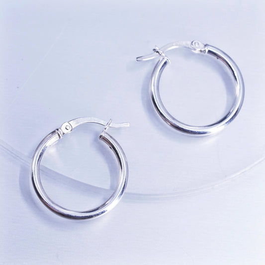 0.75”, vintage Sterling silver handmade earrings, 925 hoops