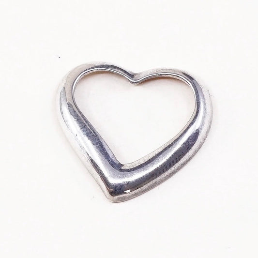 VTG sterling silver pendant, heart shaped, fine 925 silver heart