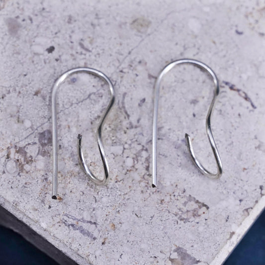 Vintage Sterling handmade Earrings, 925 Silver wired hooks