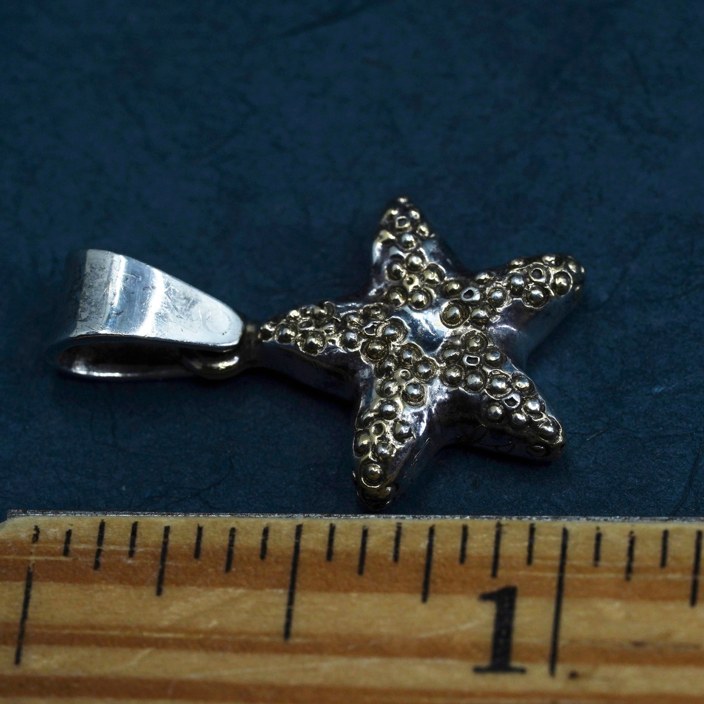 Vintage Mexican Sterling silver handmade pendant, 925 starfish charm