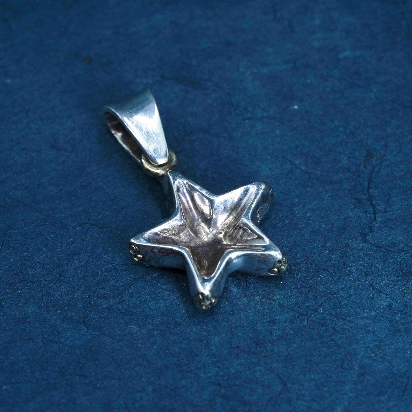 Vintage Mexican Sterling silver handmade pendant, 925 starfish charm