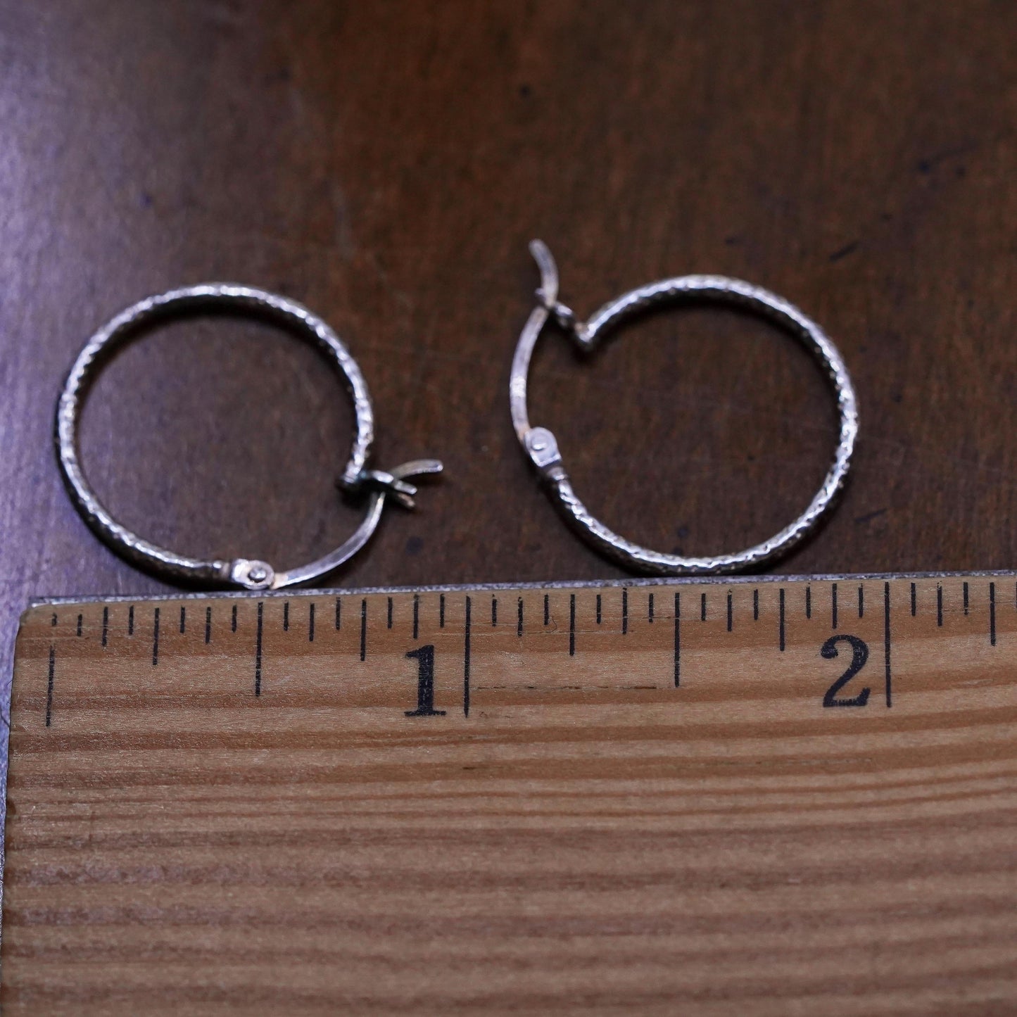 0.75", Vintage sterling silver loop earrings, fashion minimalist, 925 hoops