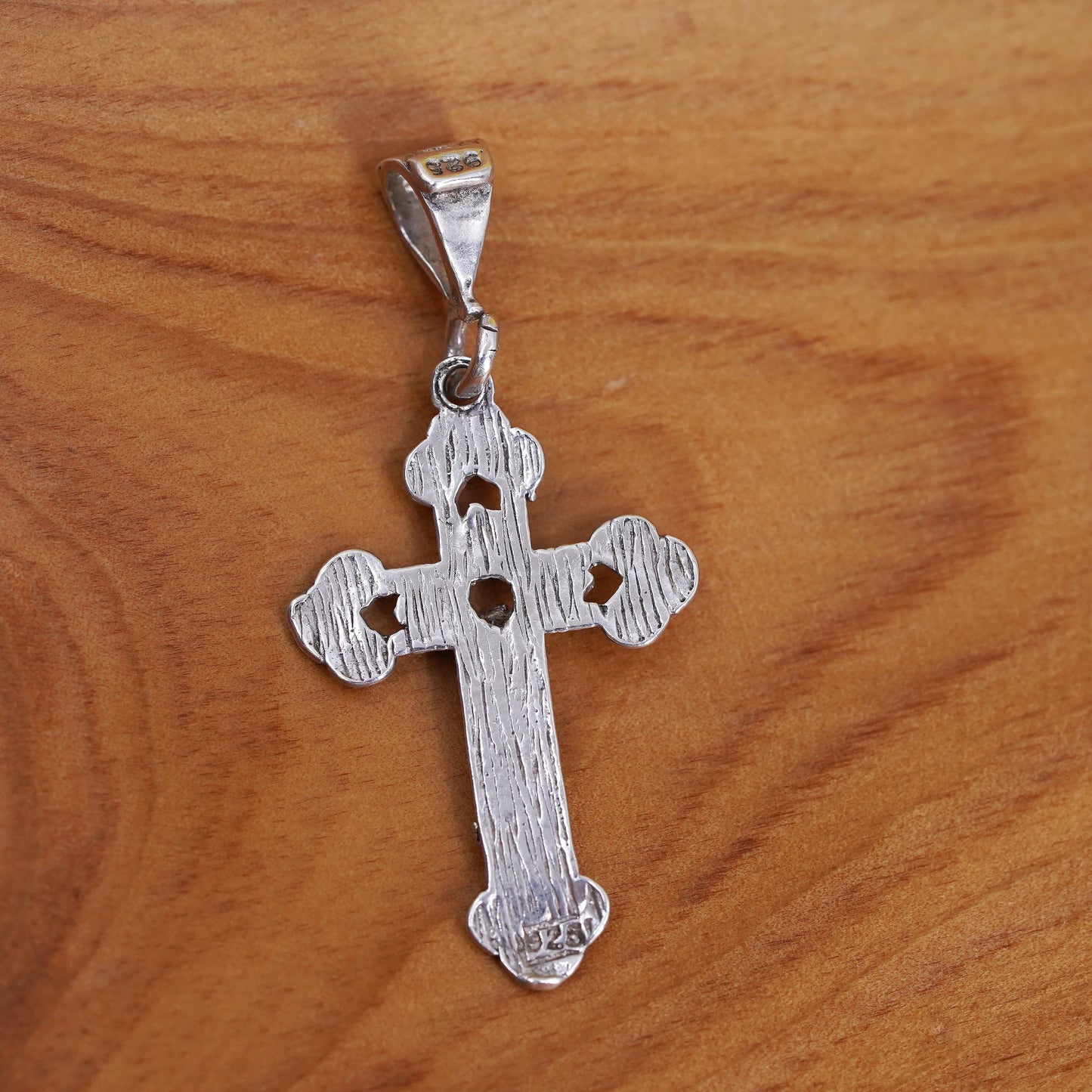 Vintage Sterling silver handmade pendant, 925 cross with Jesus