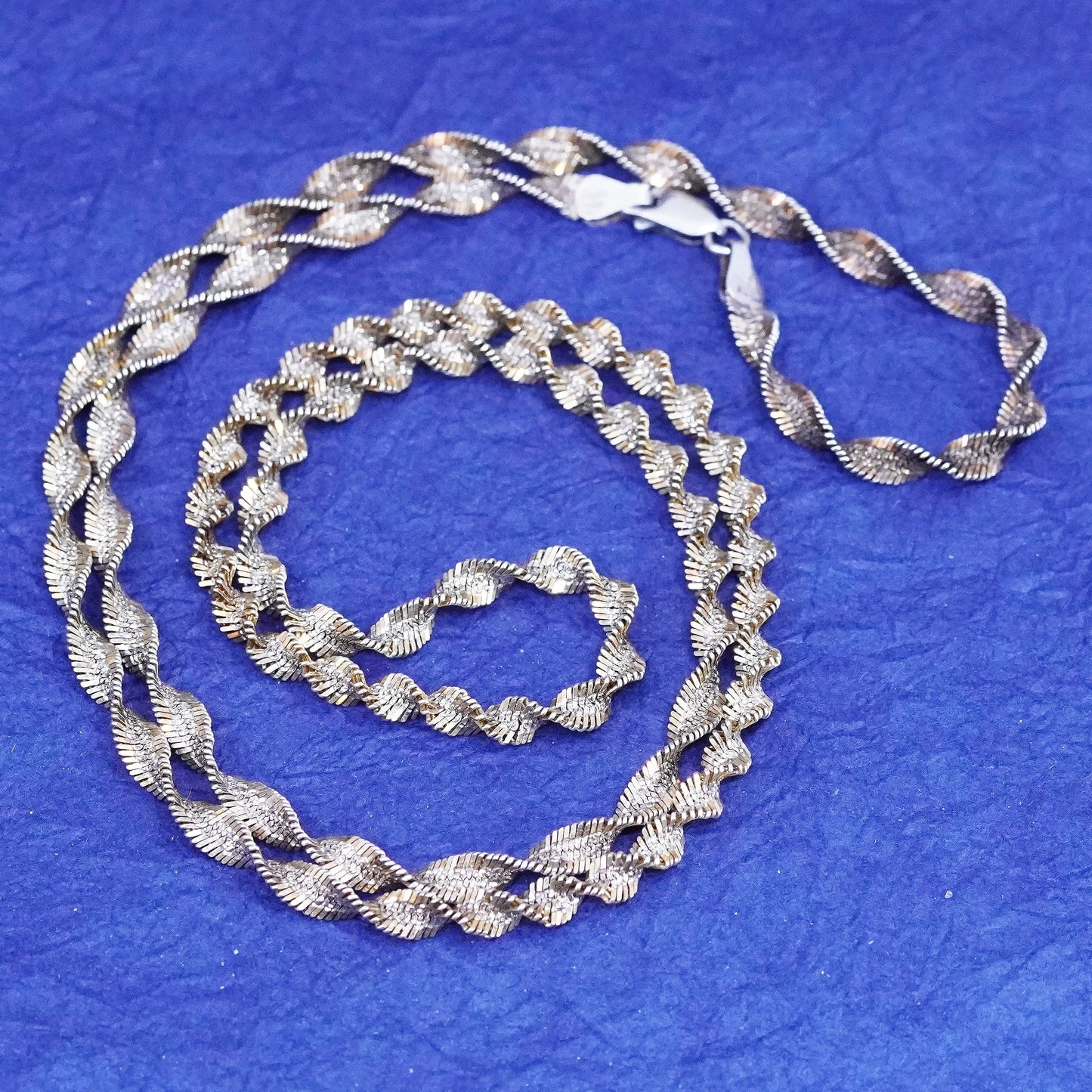 30”, Milor vermeil gold over Sterling silver necklace, 925 herringbone chain