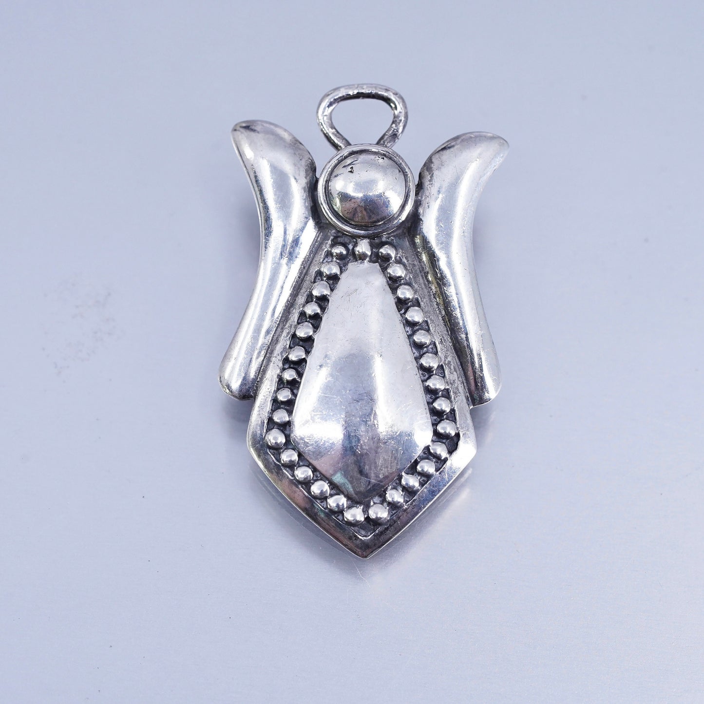 Vintage Sterling 925 silver handmade Angel brooch pendant