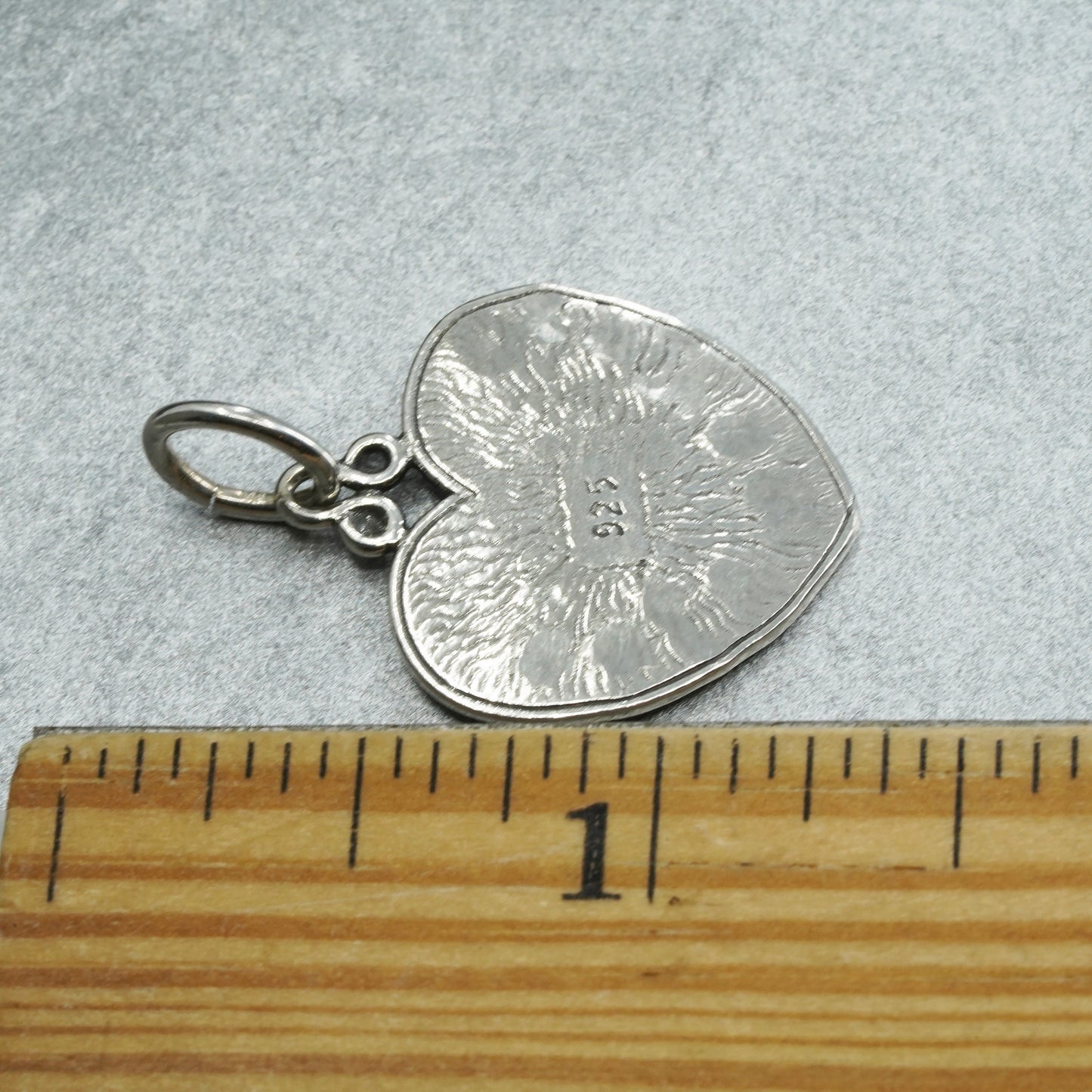 vintage sterling 925 silver heart tag pendant embossed house and Devyn Alex