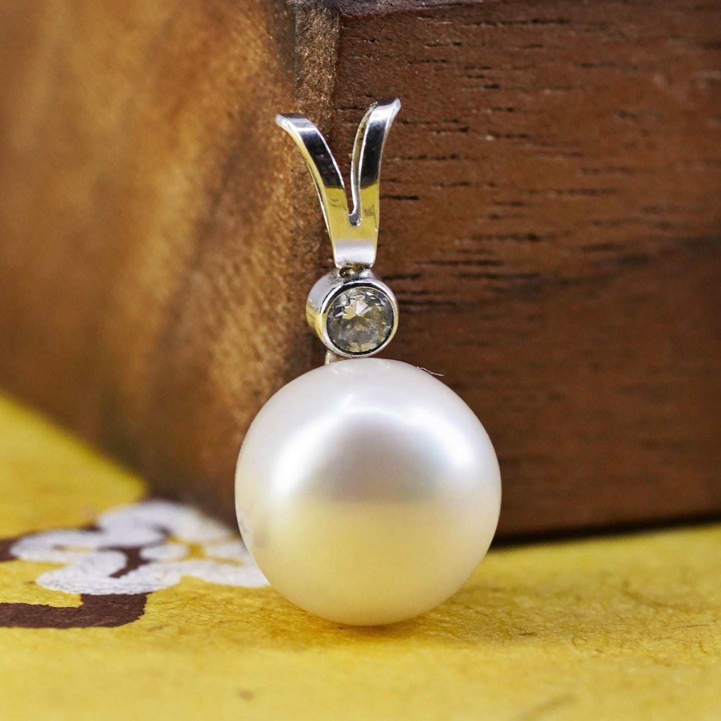 Vintage Sterling silver 925 handmade pendant with pearl