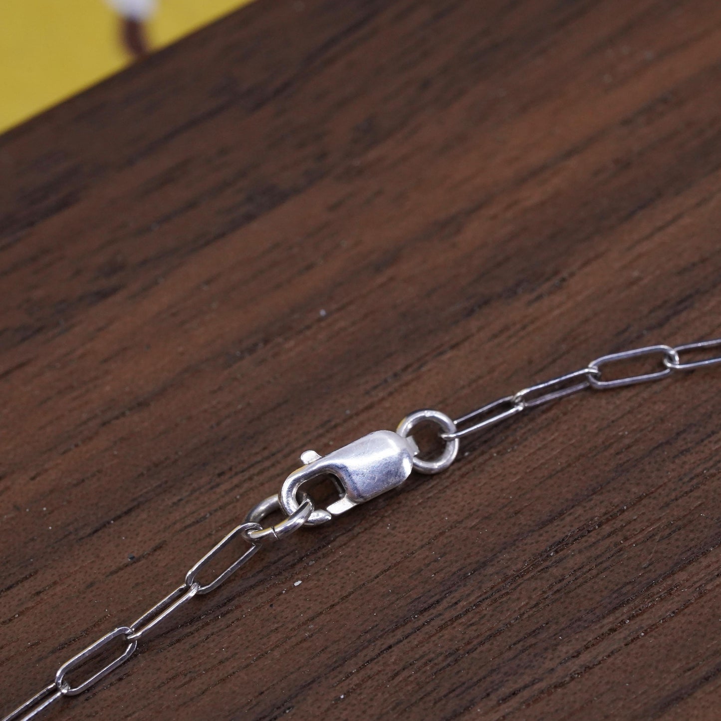 16” Sterling silver Handmade necklace, 925 elongated chain with tag pendant