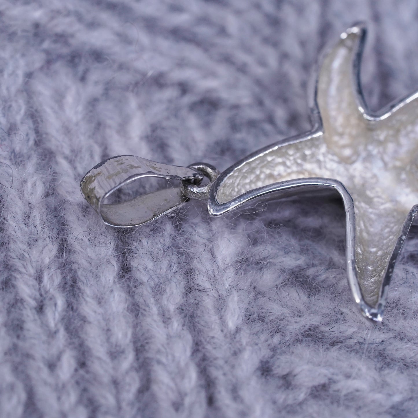 Vintage Sterling silver handmade pendant, 925 starfish charm