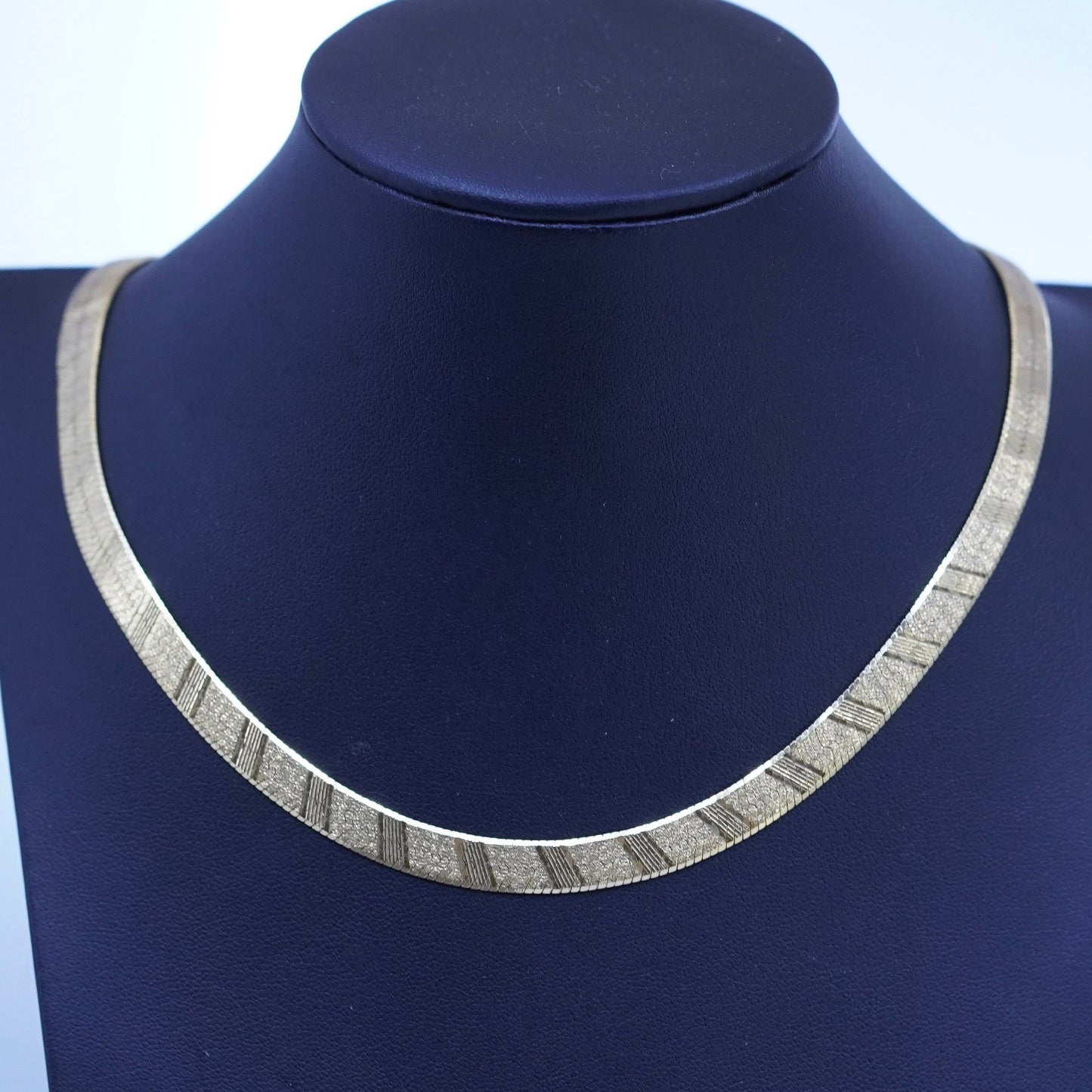 20” Italy Milor vermeil gold filled Sterling 925 silver herringbone necklace