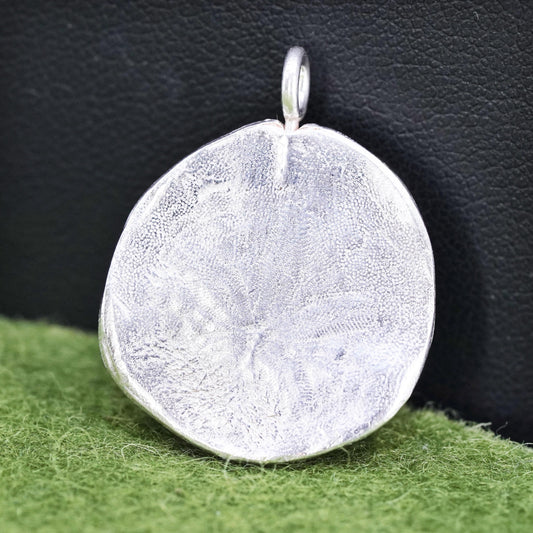 Vintage sterling silver handmade pendant, 925 sand dollar tag