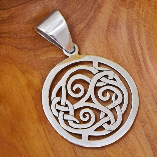 Silpada Sterling 925 Silver Celtic Pendant Retired, Large Round Cutout circle