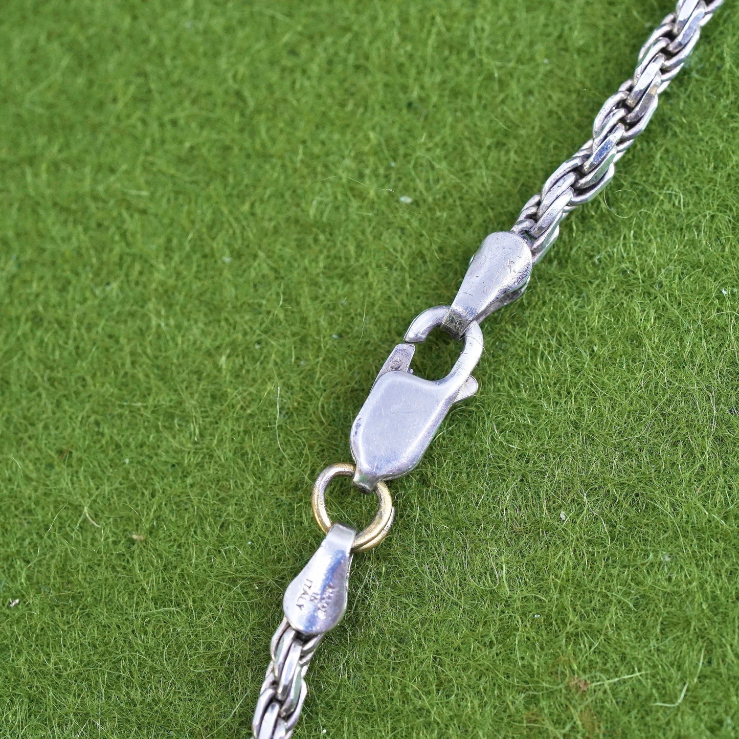 20”, 3mm, vintage Sterling silver necklace, 925 diamond rope chain