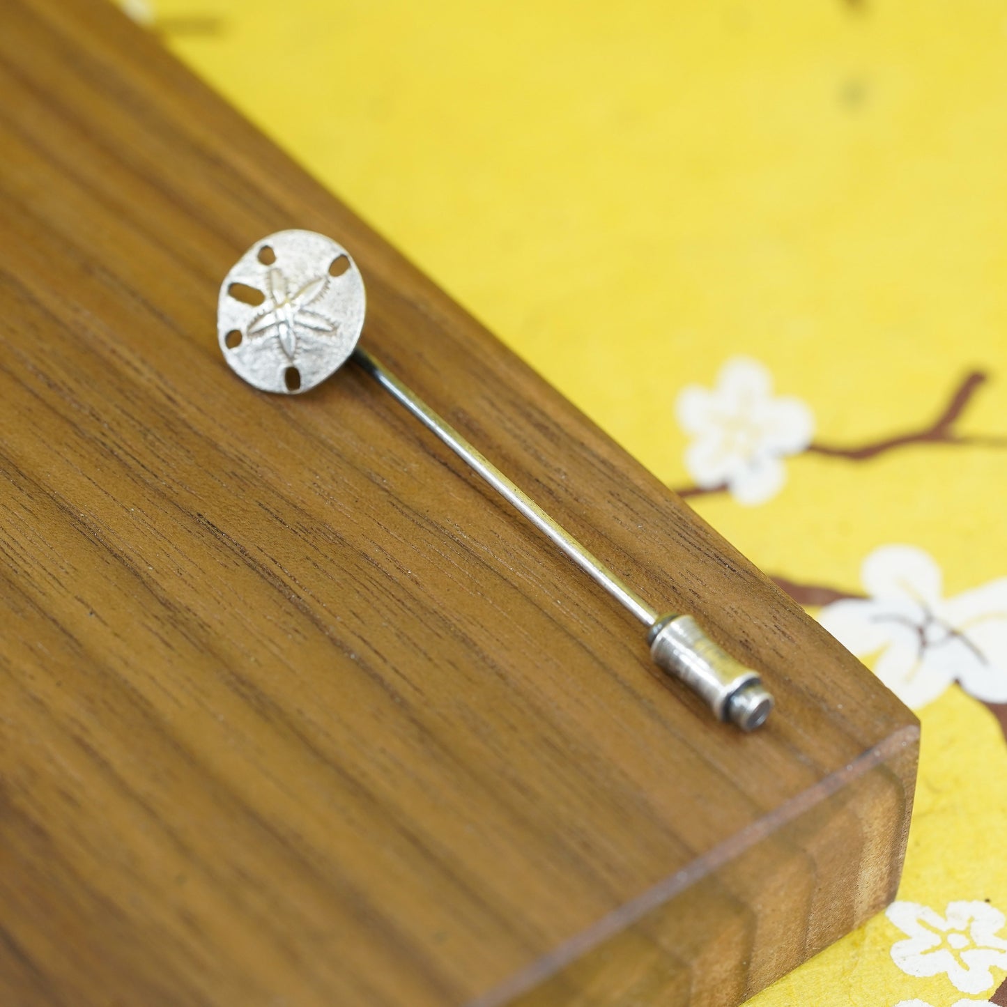 Vintage handmade sterling 925 silver sand dollar pin brooch