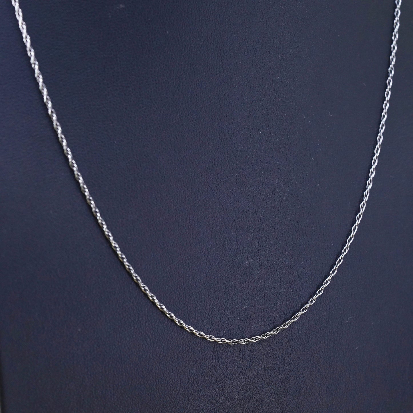 20" 1.6mm, vintage Sterling silver necklace, 925 Singapore rope chain