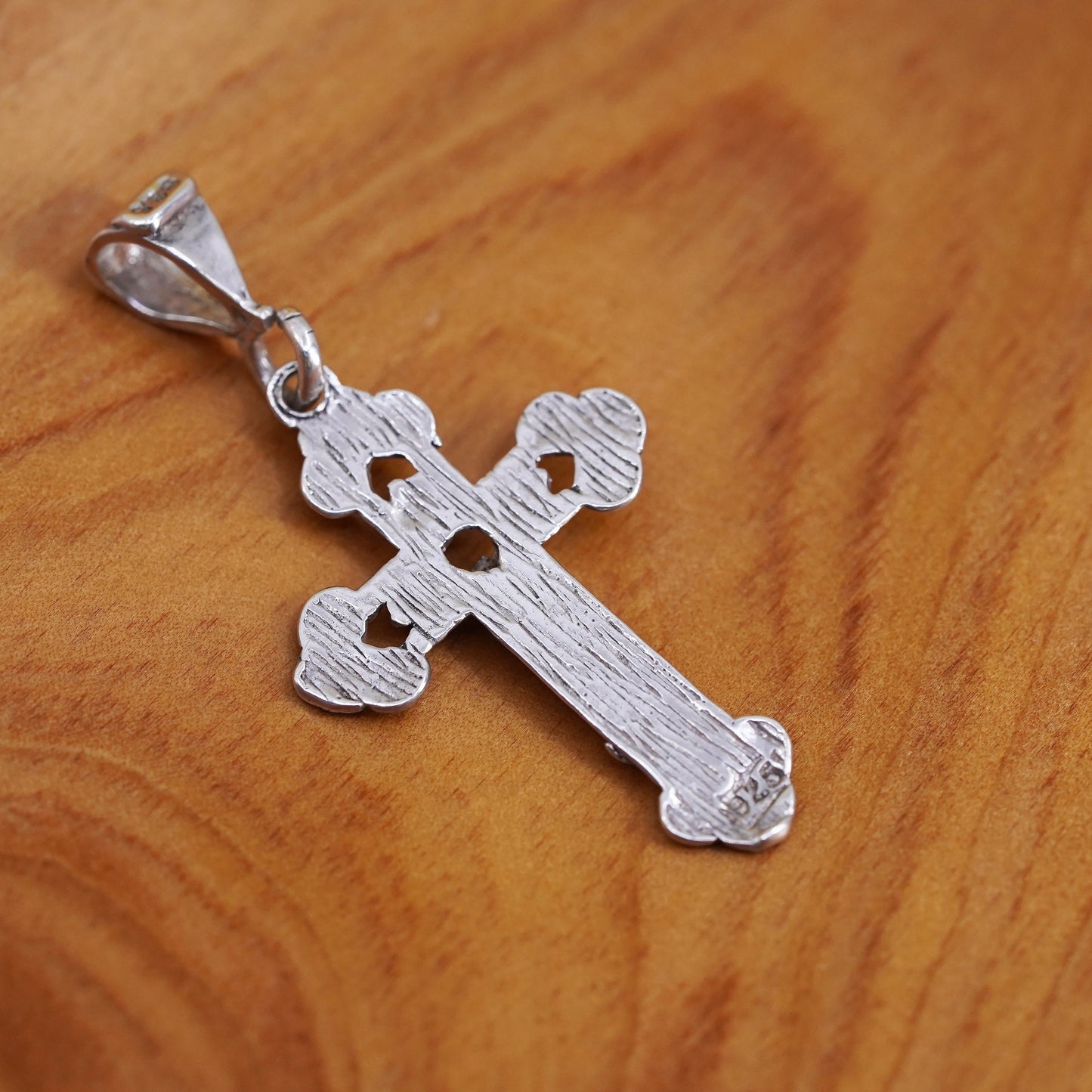 Vintage Sterling silver handmade pendant, 925 cross with Jesus