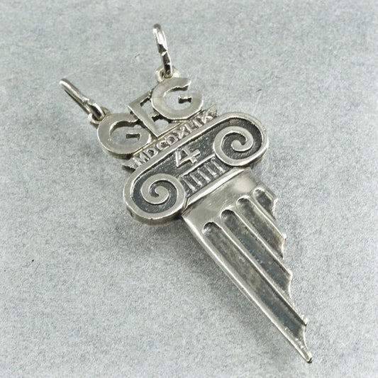 Vintage sterling 925 silver handmade Roman post cdxlix pendant