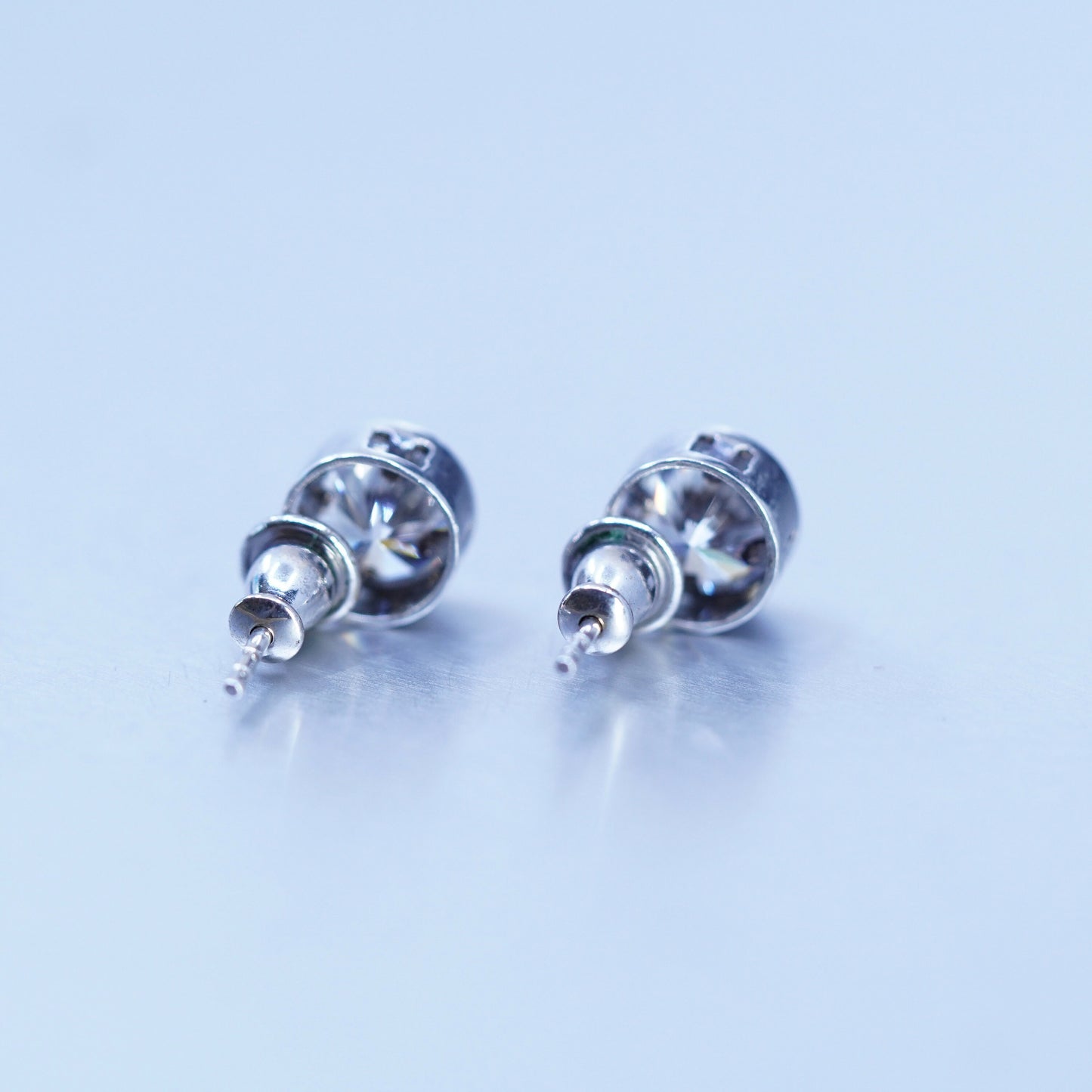 Vintage Sterling 925 silver earrings, studs with cz