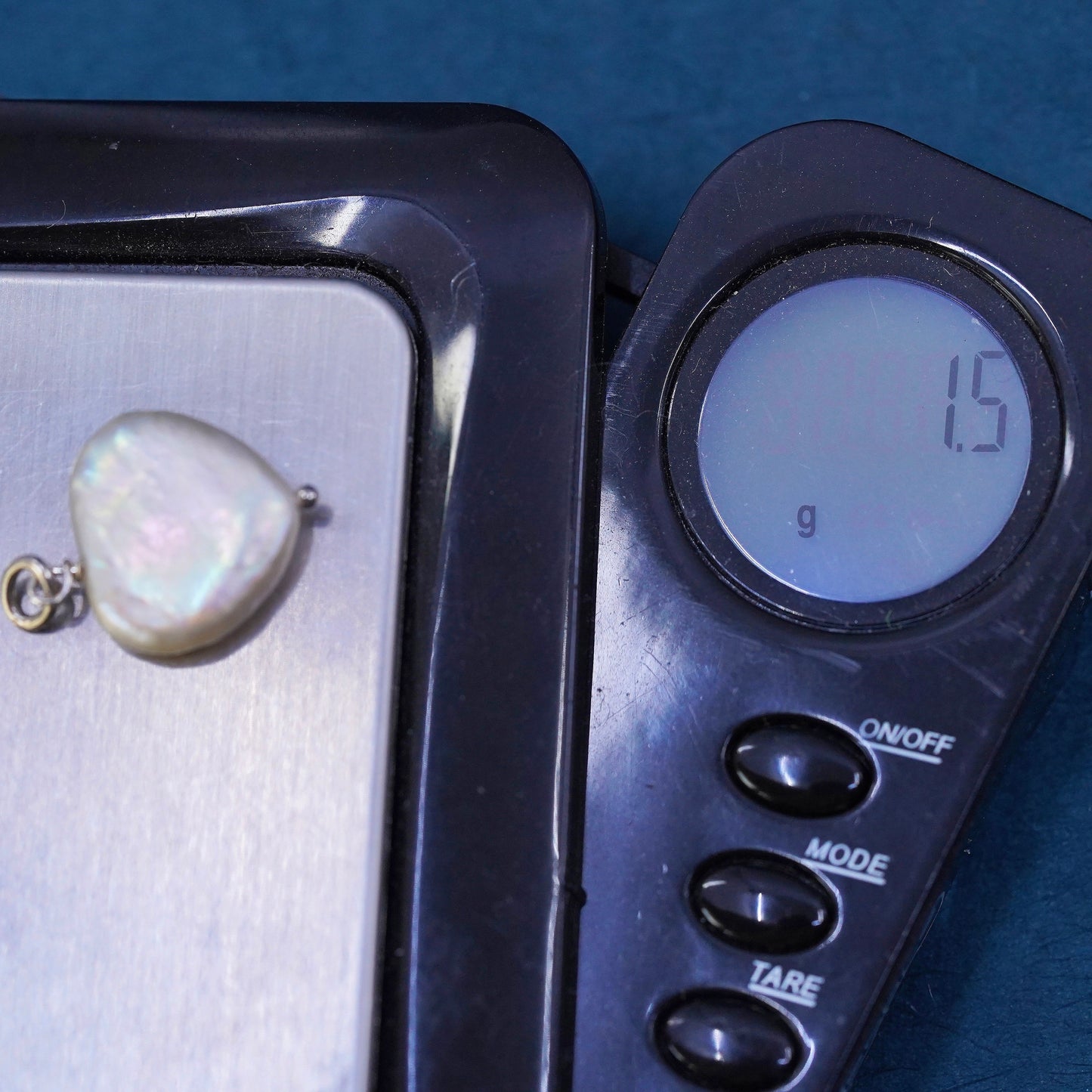 Vintage Sterling silver handmade pendant, 925 charm with heart coin pearl