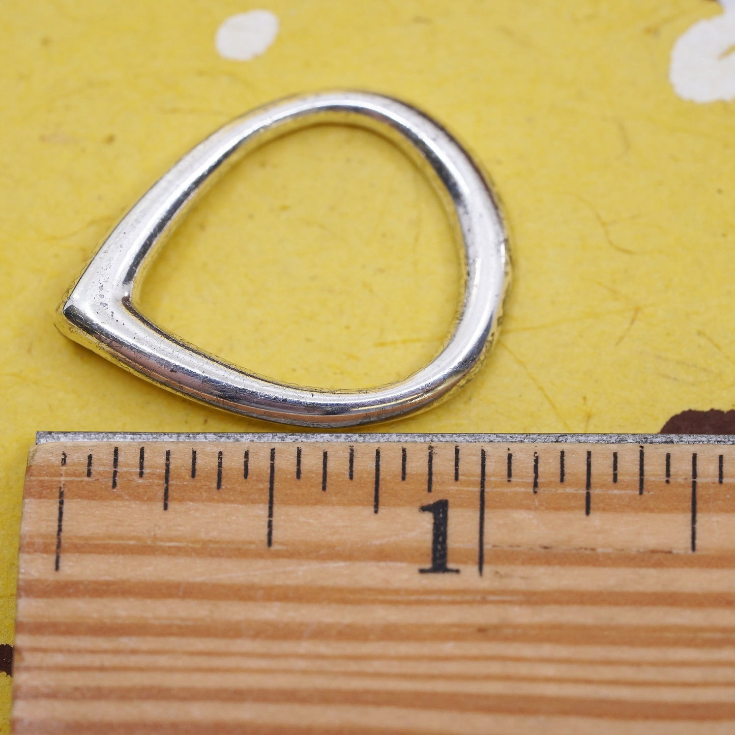 Vintage Sterling silver handmade pendant, 925 teardrop