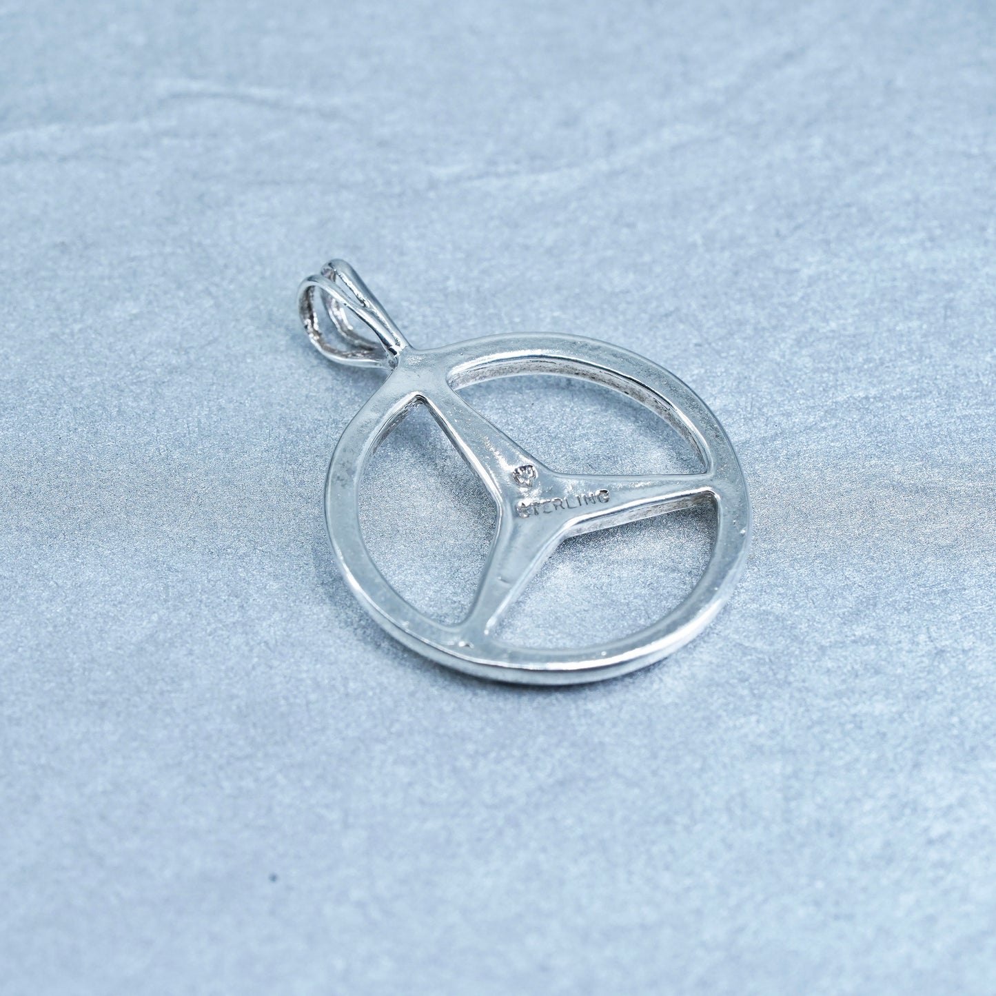 vintage sterling 925 silver star handmade circle pendant