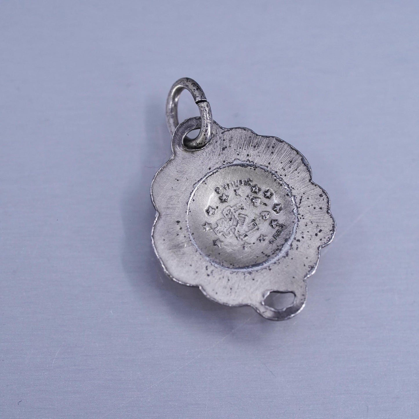 Vinatge Sterling 925 silver flower charm pednant, stamped sterling