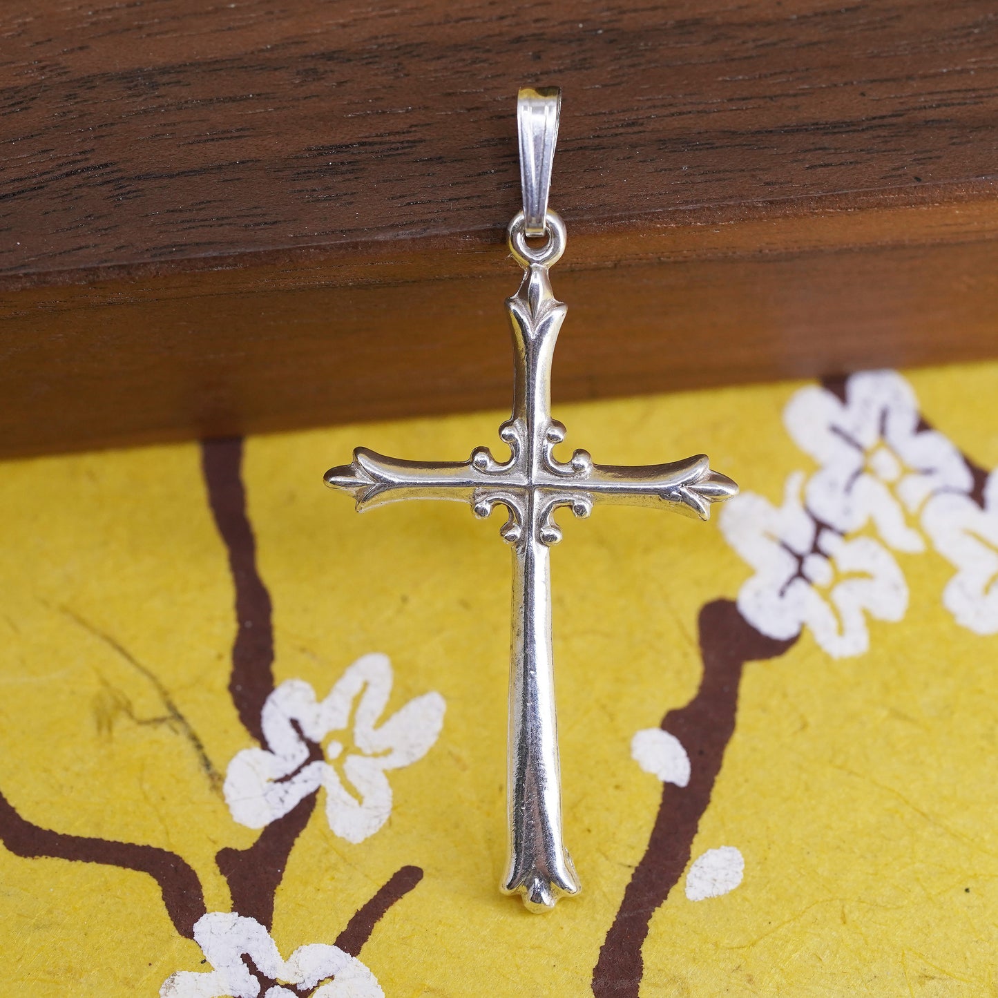 Vintage Sterling silver handmade pendant, 925 cross