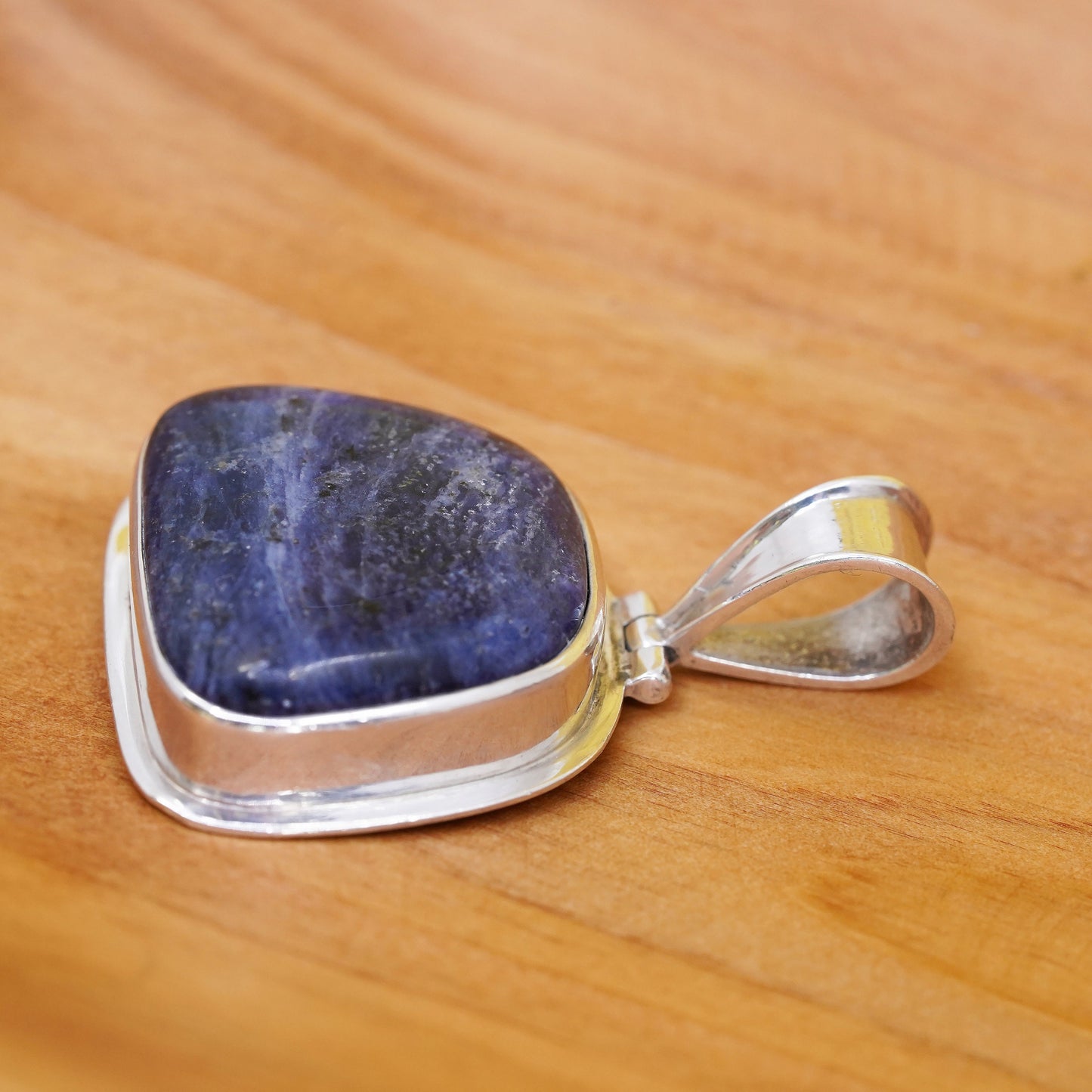 Vintage Sterling 925 silver handmade pendant with sodalite