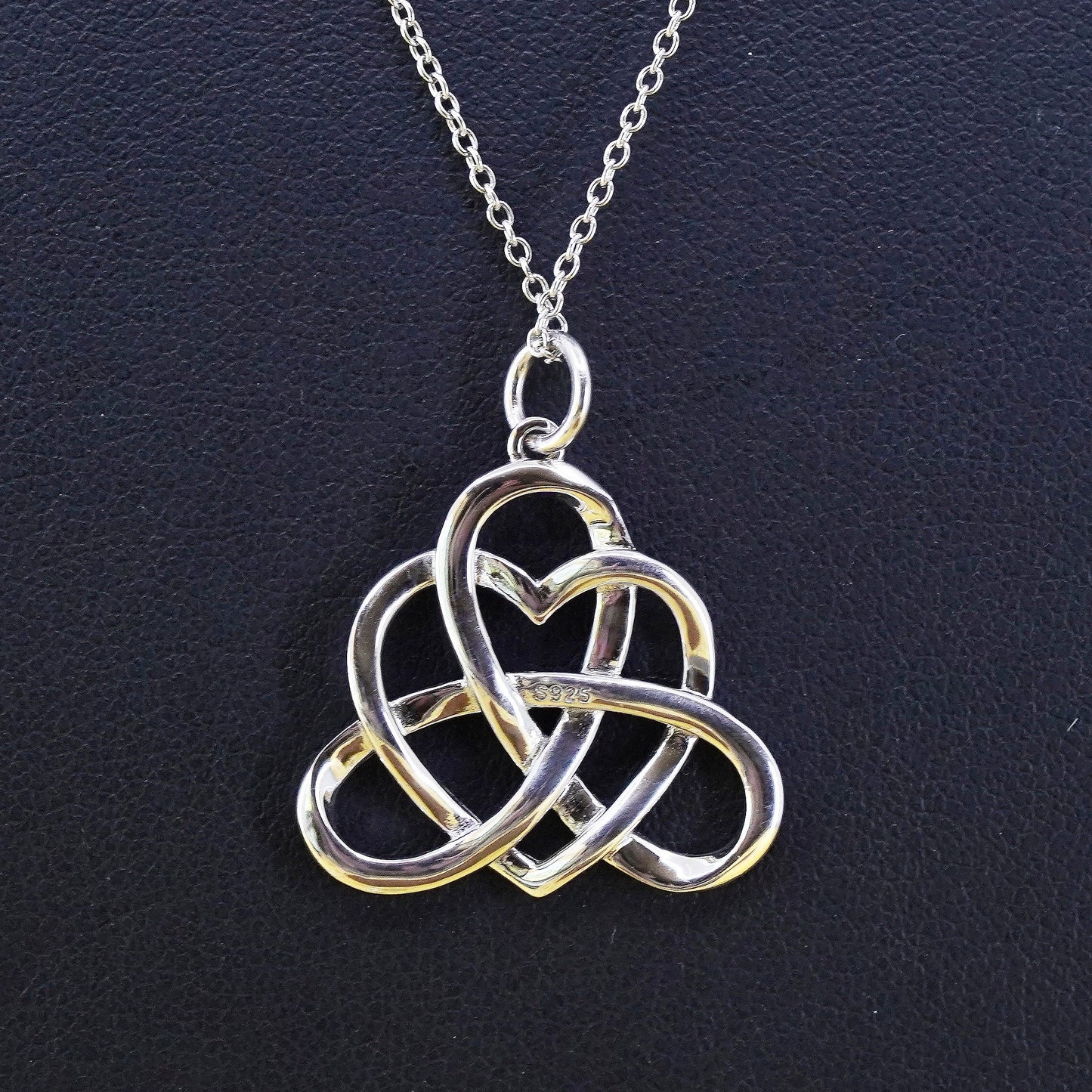 18”, Vintage Sterling silver handmade pendant, 925 irish Celtic knot