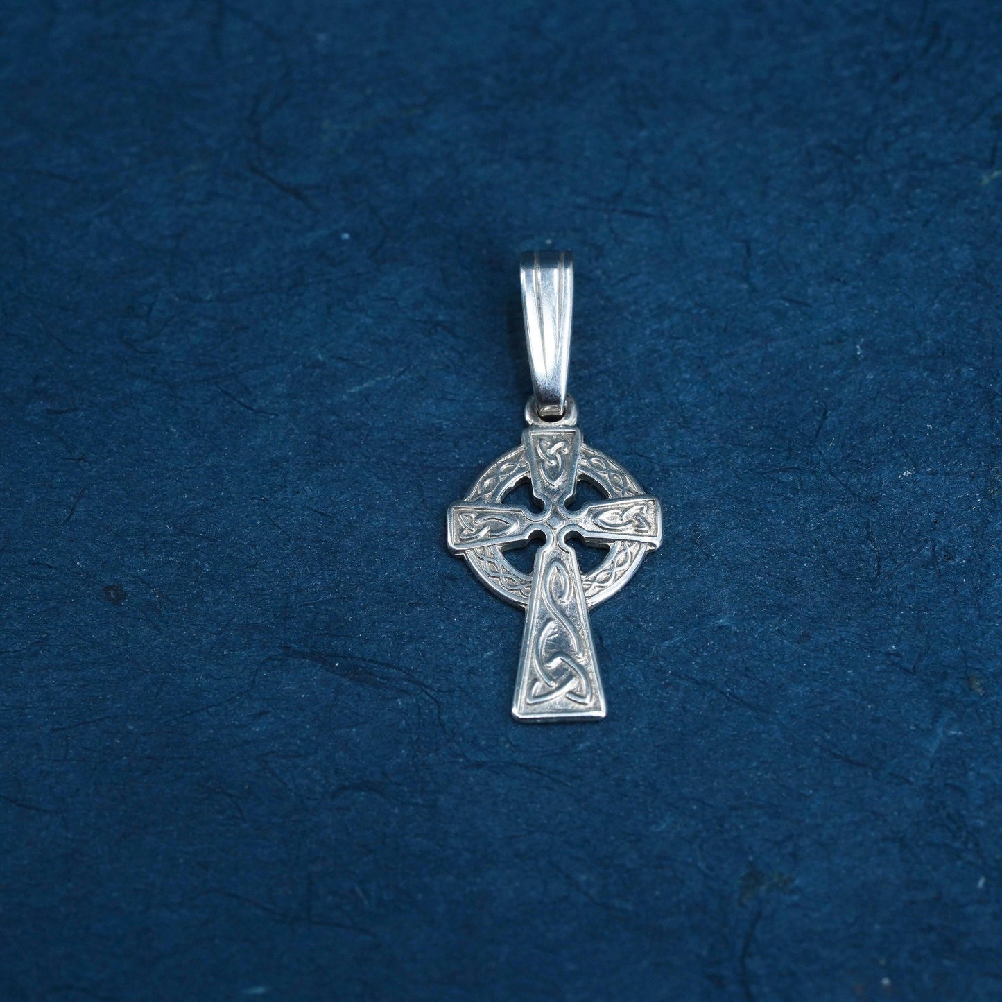 Irish Solvar Celtic knotted Sterling silver Handmade charm, 925 cross pendant