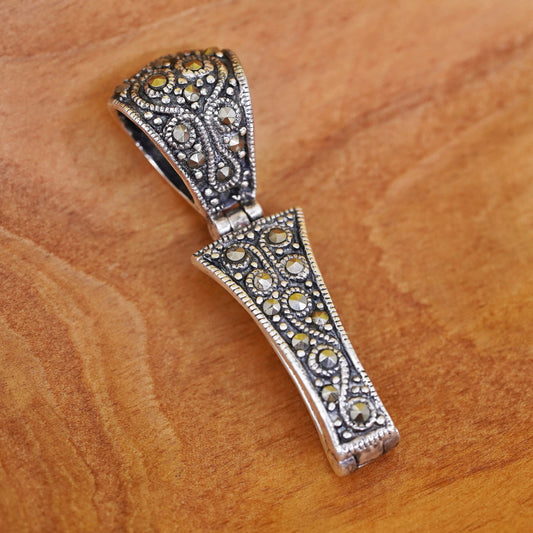 Vintage Sterling 925 silver handmade pendant with marcasite details