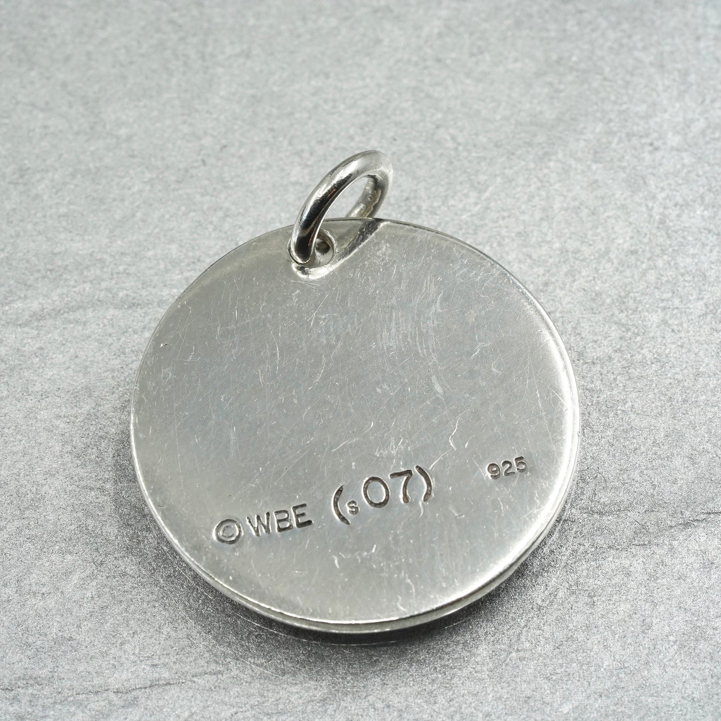 Vintage sterling 925 silver handmade “DA” tag pendant