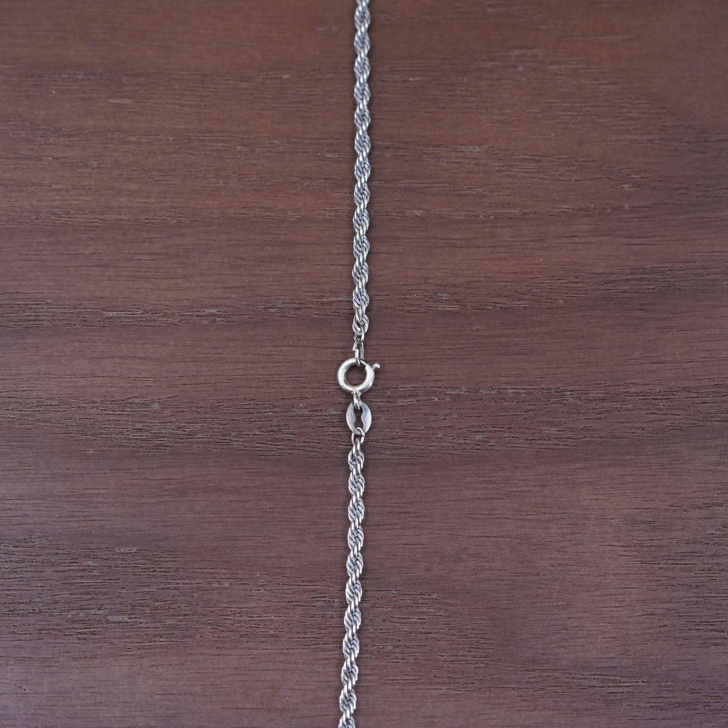 30” 3mm, vintage Sterling silver necklace, Italy 925 rope chain