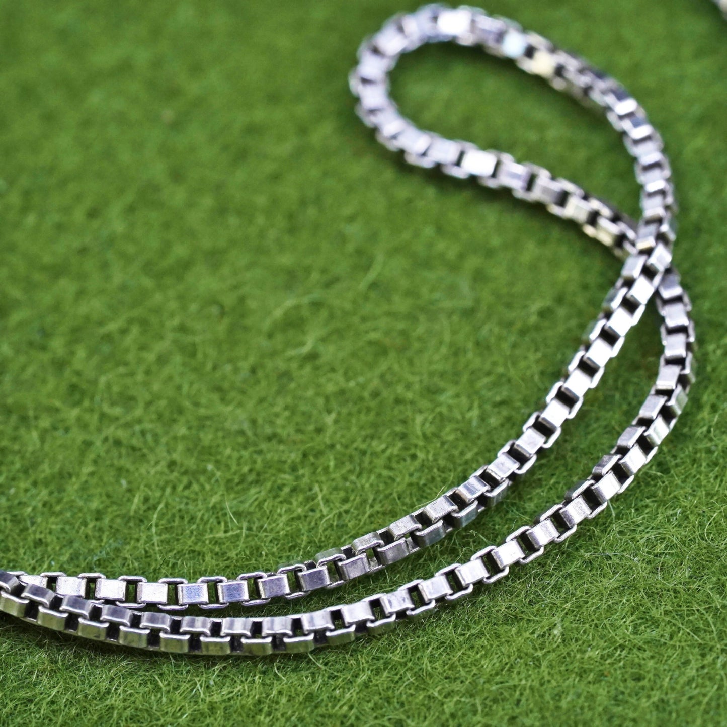 18", 1.6mm, vintage ECCO sterling silver box chain, 925 necklace