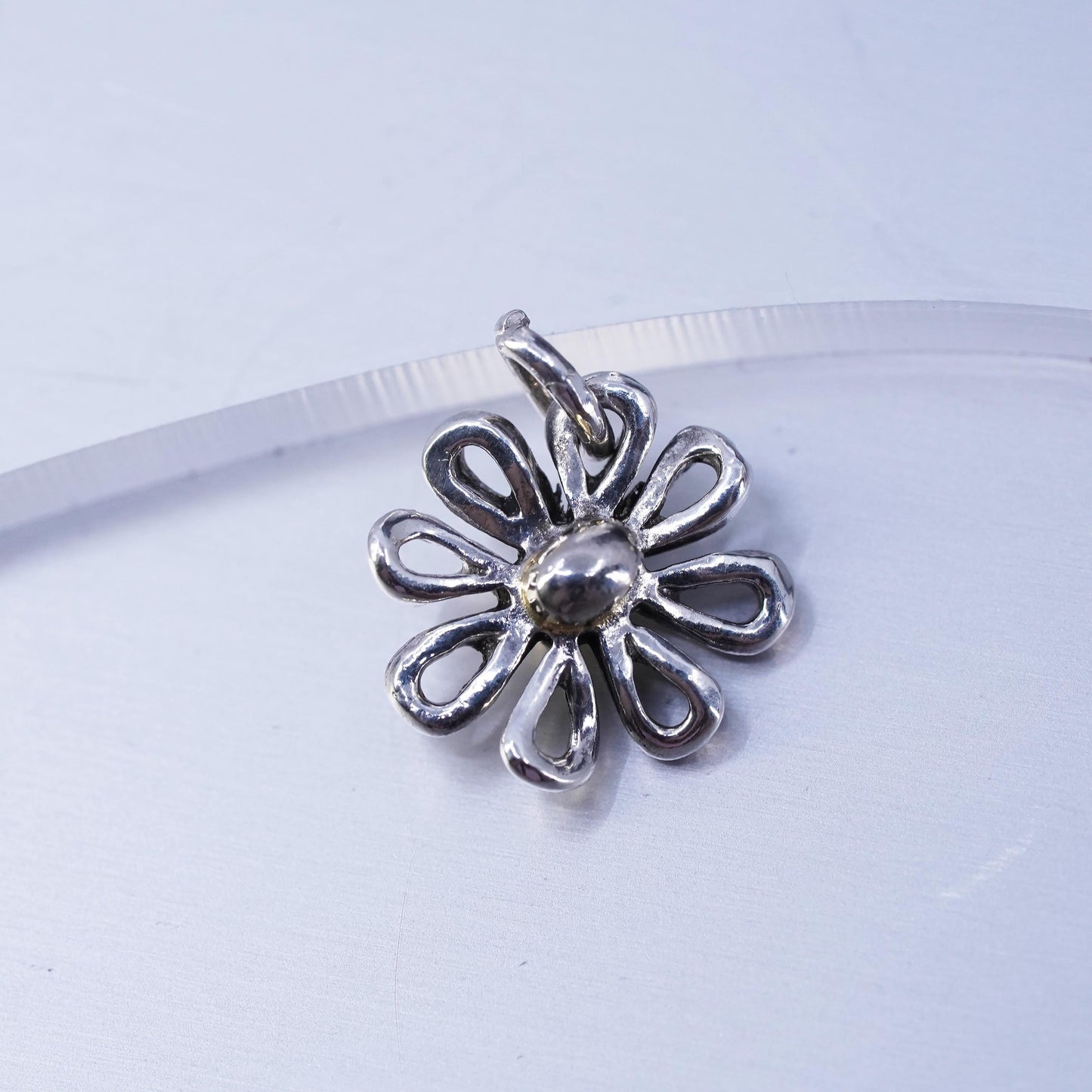 Vinatge Sterling 925 silver flower charm pednant