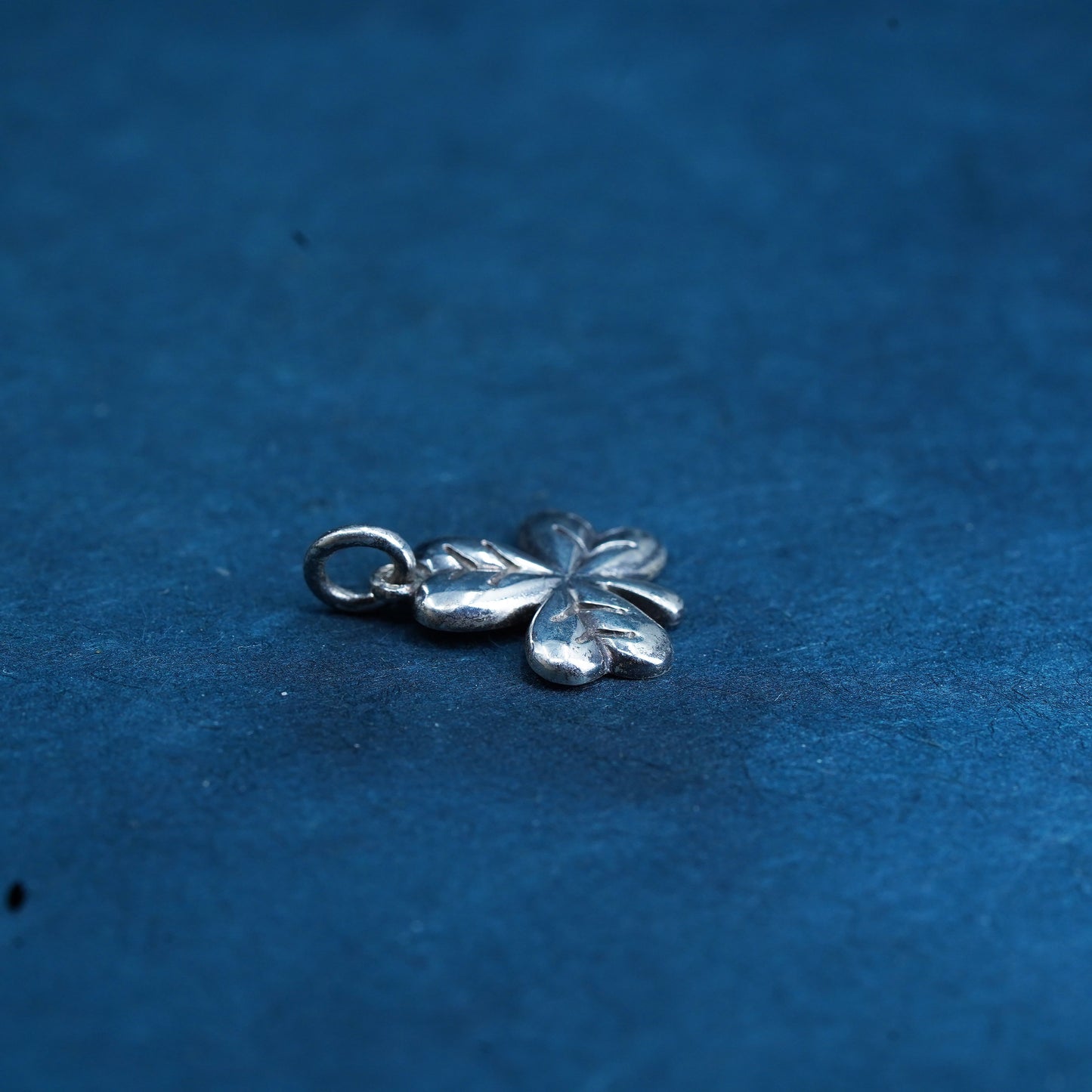 Vintage Sterling 925 silver handmade clover pendant charm