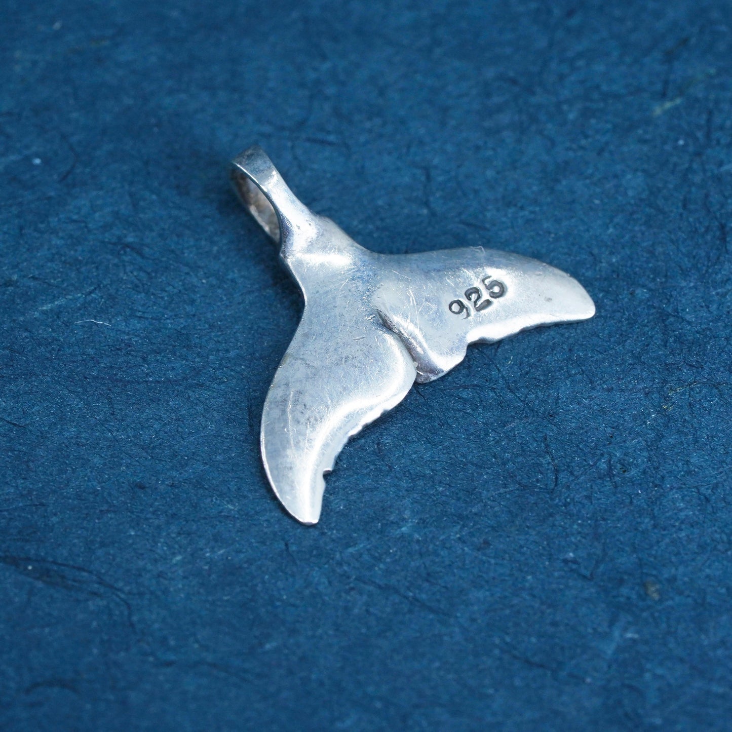 vintage Sterling 925 silver handmade whale dolphin tail pendant