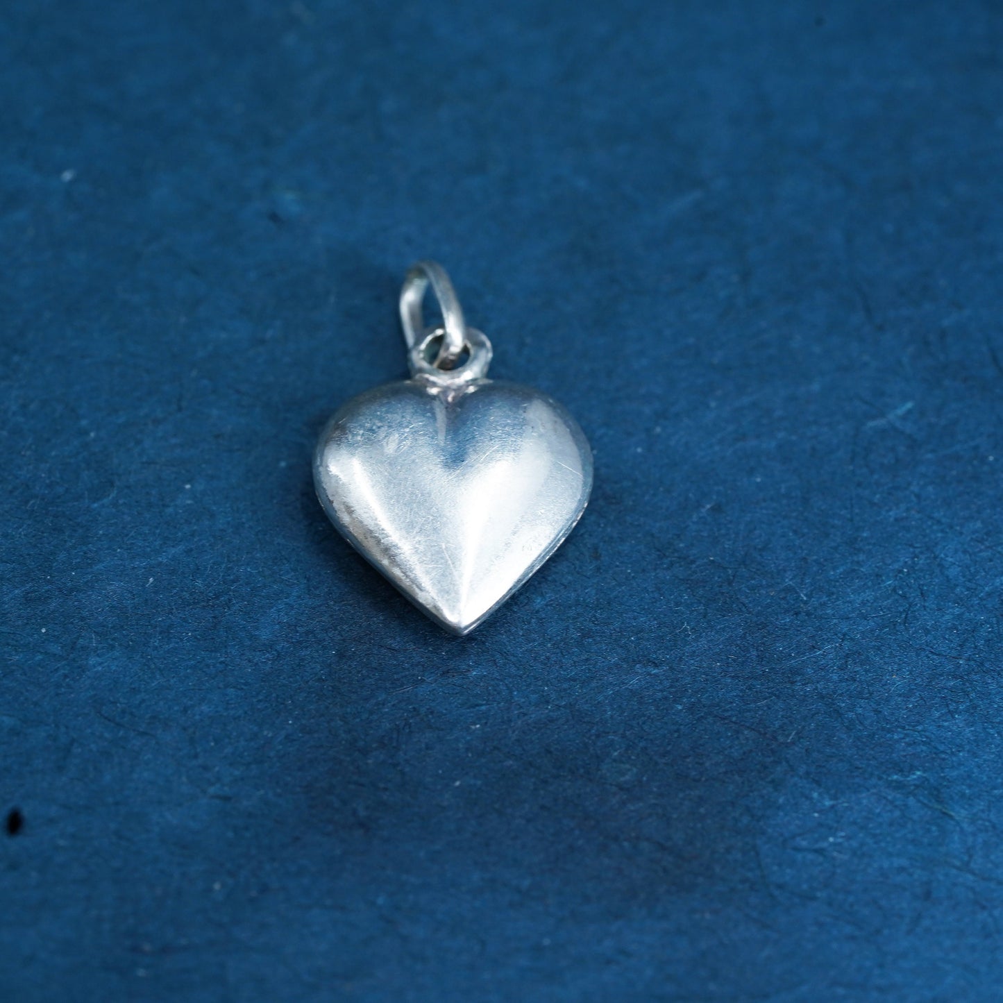 Vintage sterling silver handmade pendant, 925 heart charm