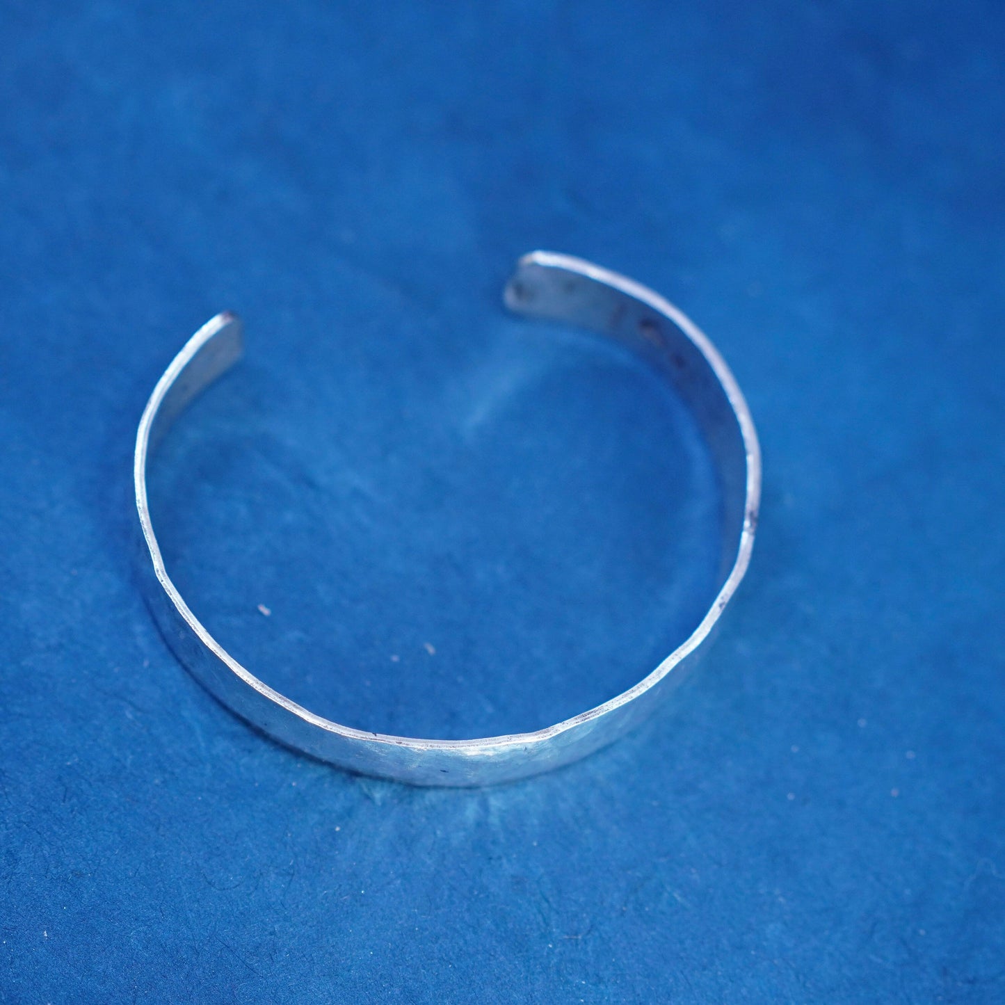 7.25”, Native American sterling silver handmade bracelet, 925 hammered cuff