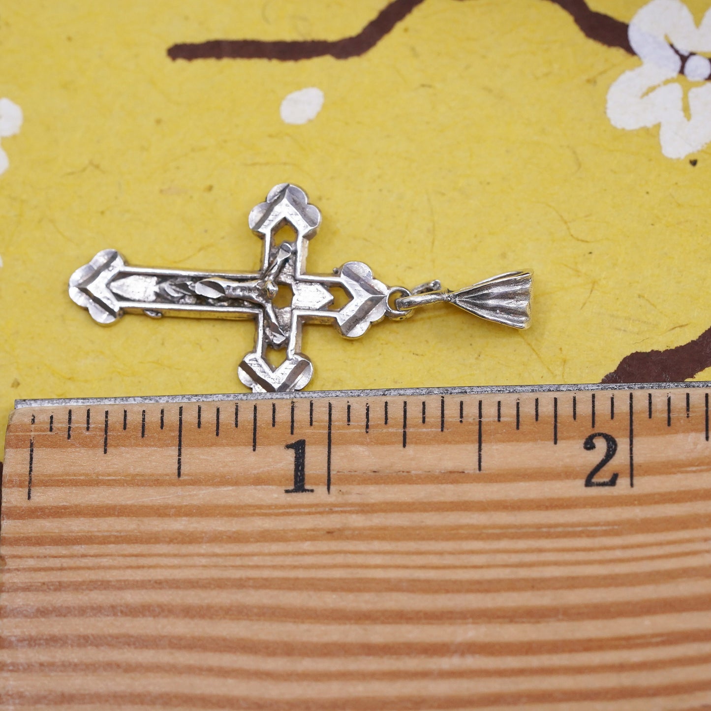 Vintage Sterling silver handmade pendant, 925 cross with Jesus