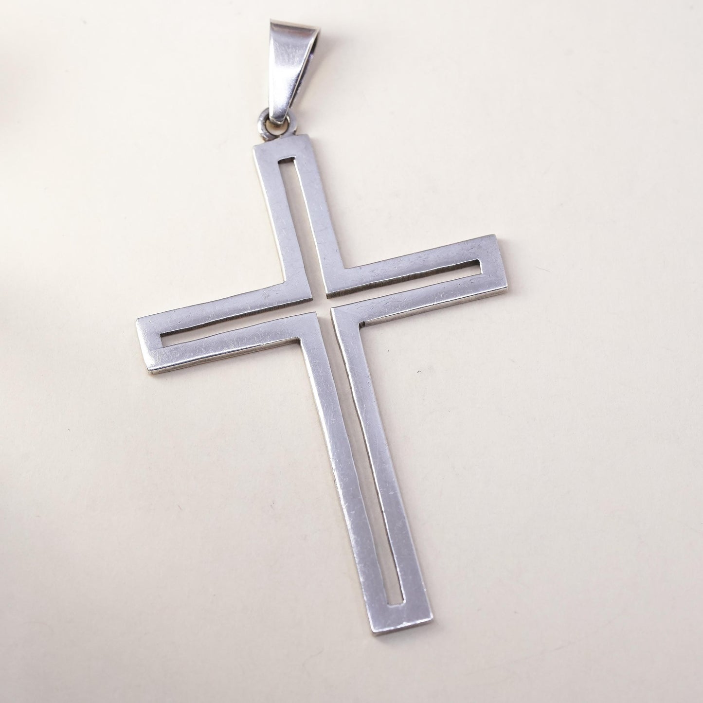 Vintage FCM handmade Sterling silver pendant, 925 cross charm