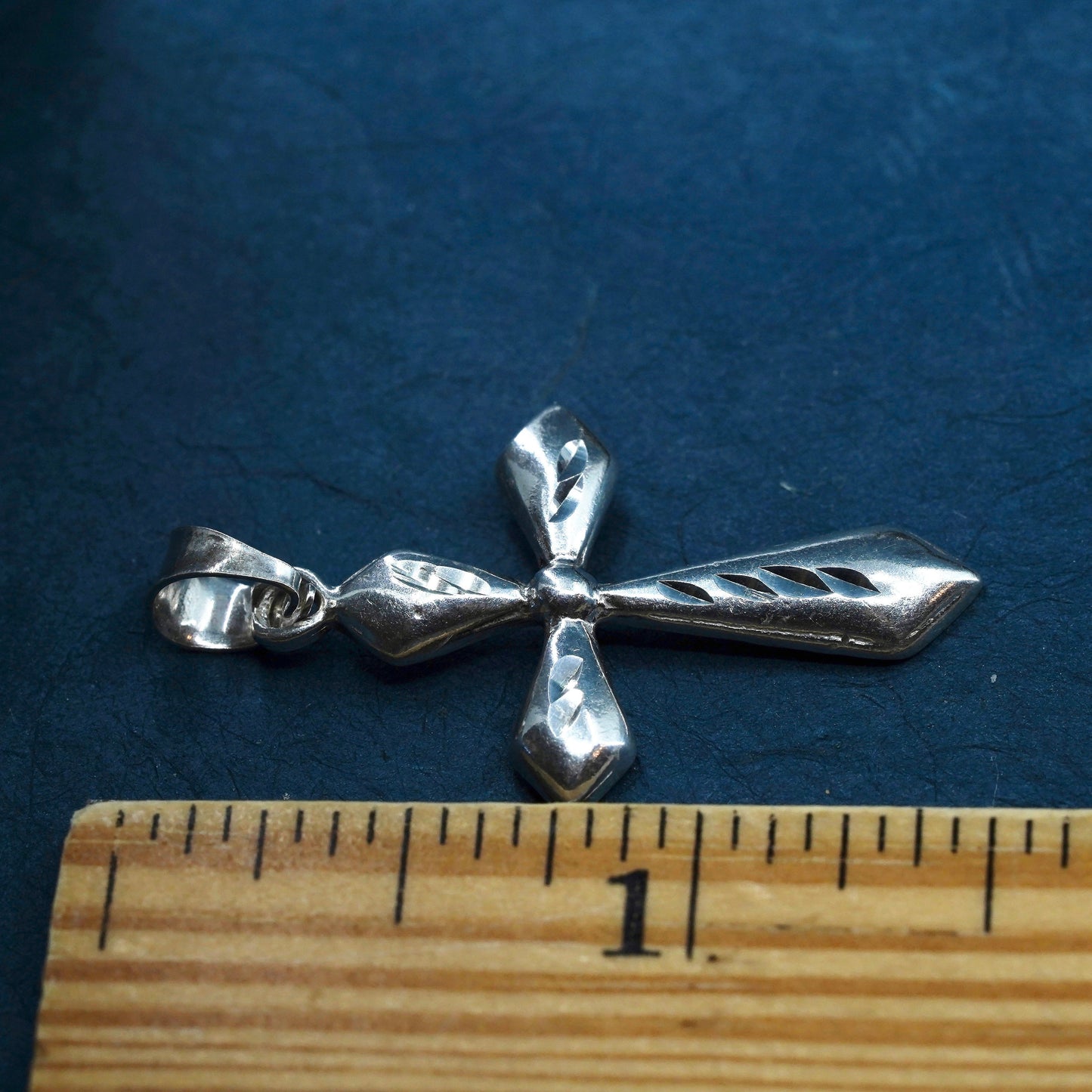 Vintage Sterling silver Handmade charm, 925 cross pendant