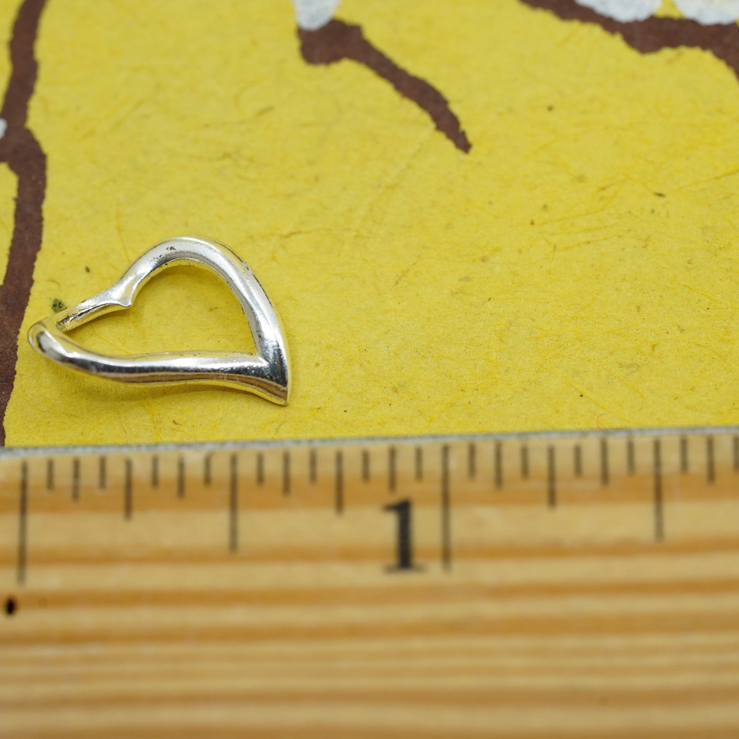 Vintage Sterling silver handmade pendant, 925 heart charm