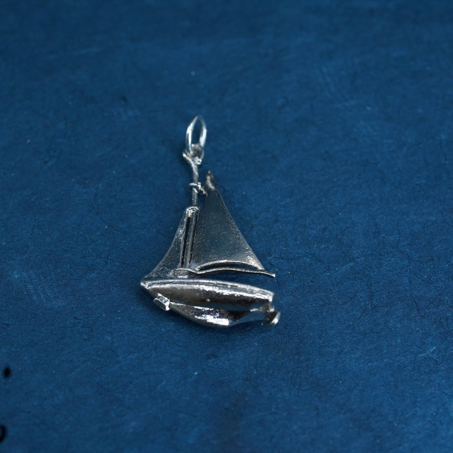 Vintage sterling silver handmade pendant, 925 sailing boat charm