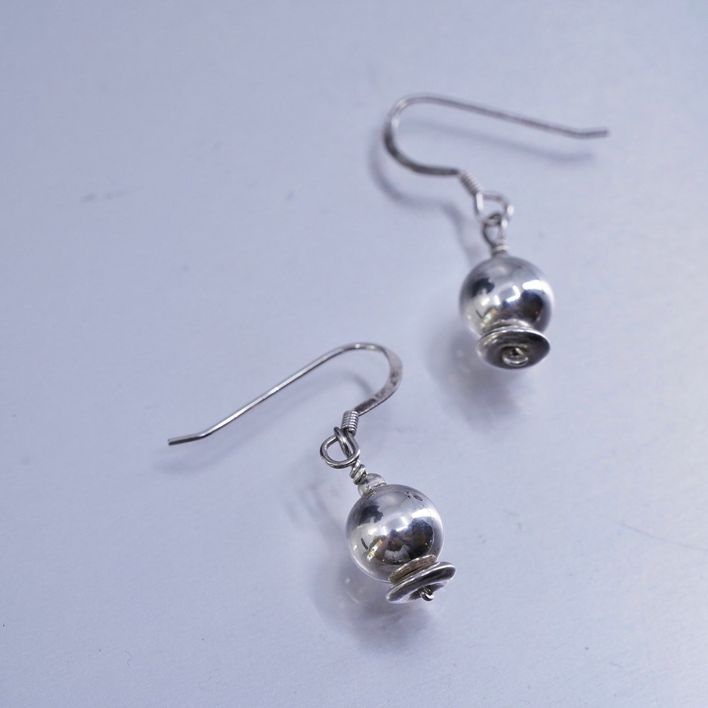 Vintage Sterling 925 silver handmade earrings with beads