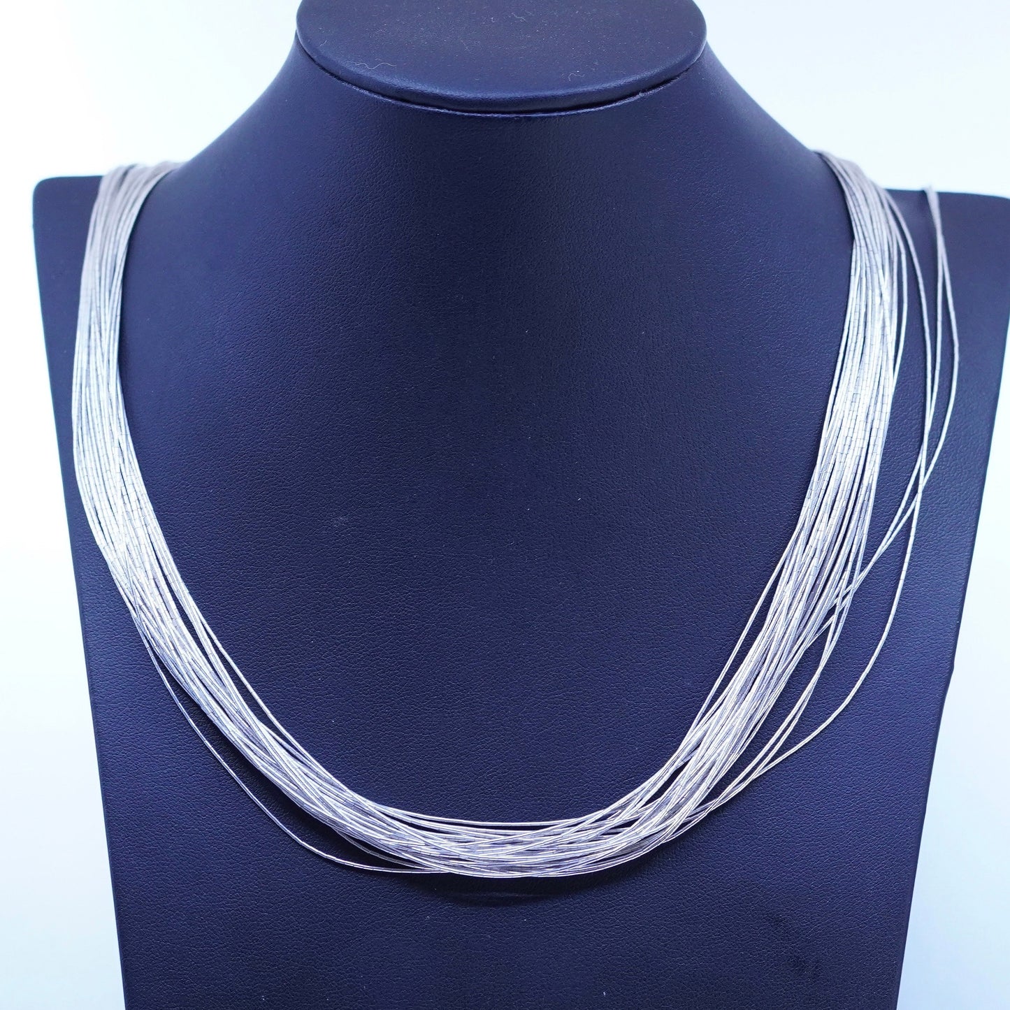 30”, liquid Sterling silver 30 strands necklace, Native American handmade chain