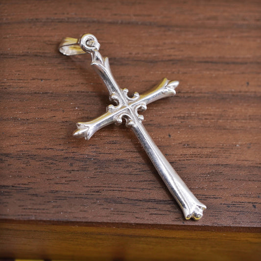 Vintage Sterling silver handmade pendant, 925 cross