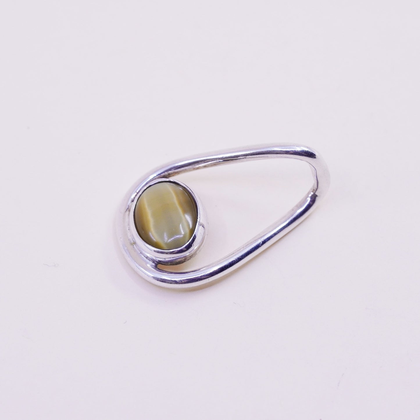 Vintage sterling silver with golden tiger eye, 925 pendant