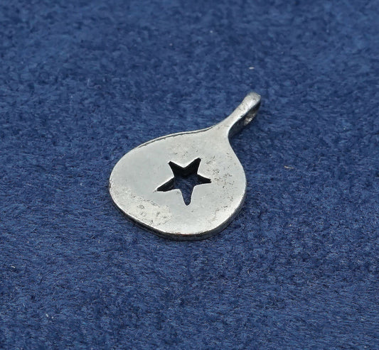 vtg Sterling silver handmade pendant 925 tag charm w/ star cut out