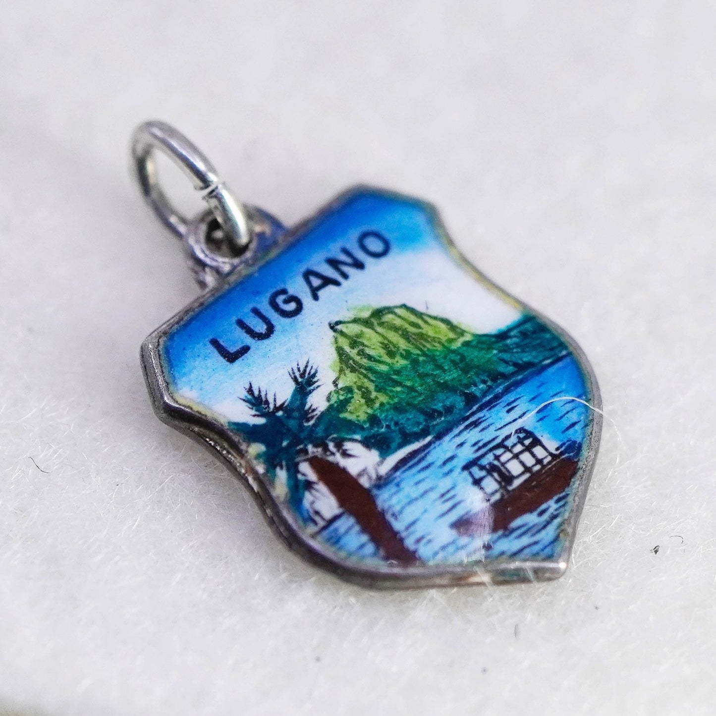 Vintage Souvenir Charm 800 Silver Lugano Switzerland